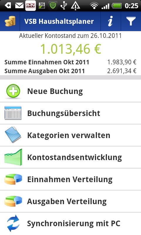 Android application VSB Haushaltsplaner screenshort