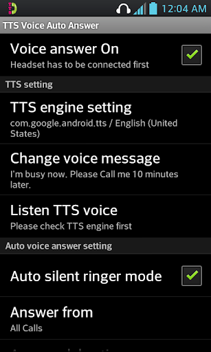 TTS Voice Auto Answer