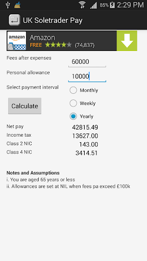 UK self employed fees 2015 16