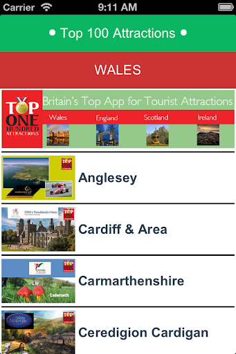 【免費旅遊App】Wales Top 100 Attractions-APP點子