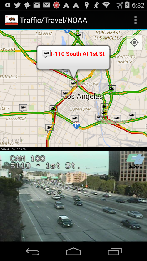 Android application California Traffic Cameras Pro screenshort