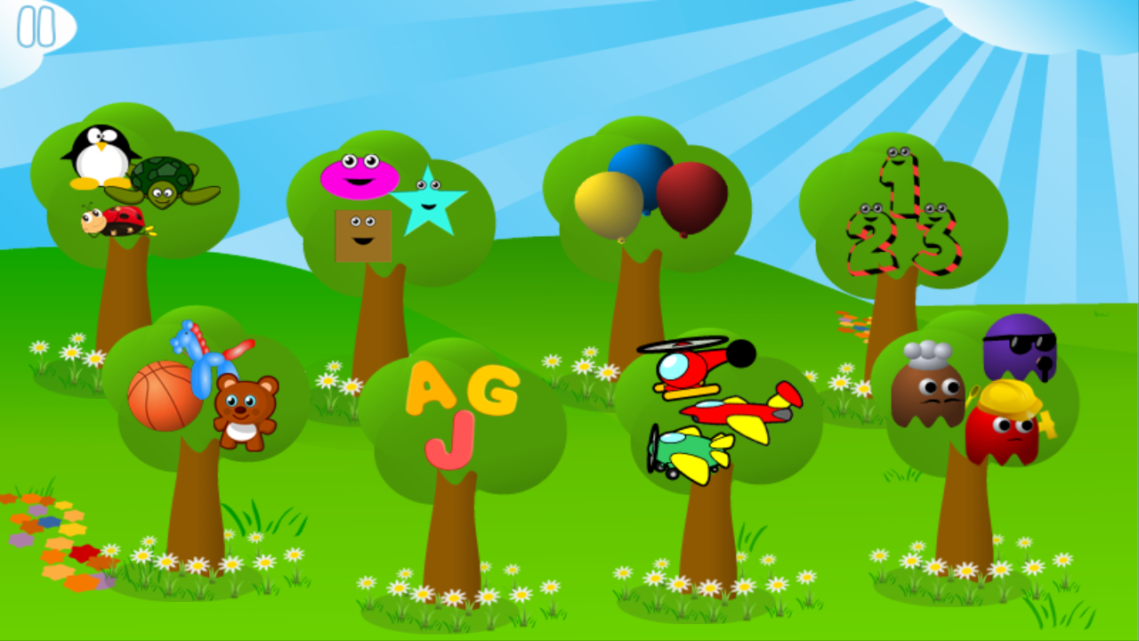 Android application Memory Game with Animated Characters for kids screenshort