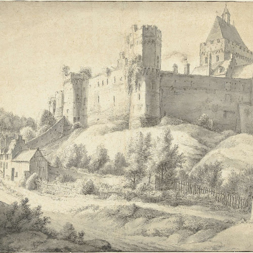 Gezicht op het Valkhof te Nijmegen, Anthonie Waterloo, 1619 - 1690 ...