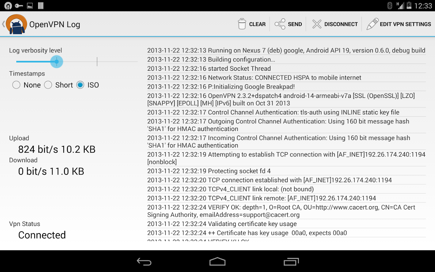OpenVPN for Android - screenshot