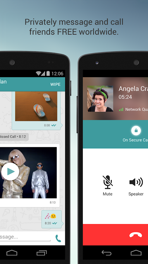 Wiper: Private Texts and Calls - screenshot