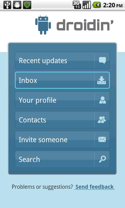 DroidIn Pro Screen 1
