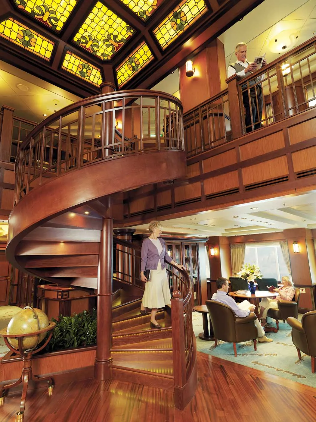 Cunard-Queen-Victoria-Library - Bibliophiles, get thee to the library aboard Queen Victoria, where you'll find a quiet atmosphere for browsing a selection of more than 6,000 works. 