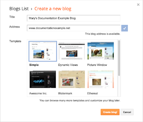 Click Create To Create Your Blog