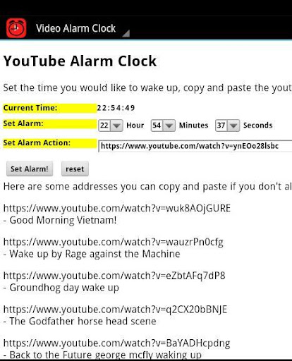 Video Alarm Clock