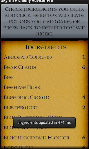 Skyrim Alchemy Advisor Pro