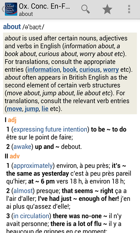Concise Oxford French Dict Screen 2