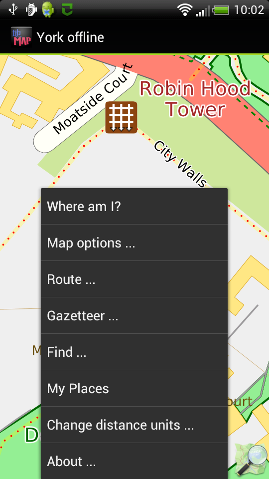 York, UK offline map Screen 3