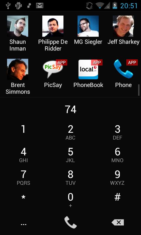 Android application Keypad S: a super dialer screenshort