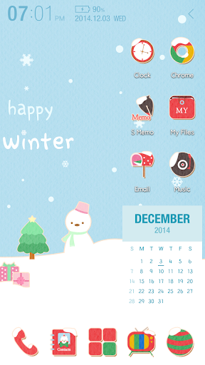 【免費個人化App】dog cute’s winter Atom theme-APP點子