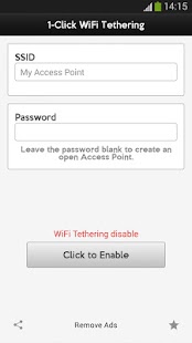1-Click WiFi Tethering FREE Screenshots 0