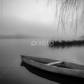 Serenity at Sunrise by Paulo Veiga - Black & White Landscapes