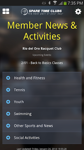 Spare Time Clubs Mobile App