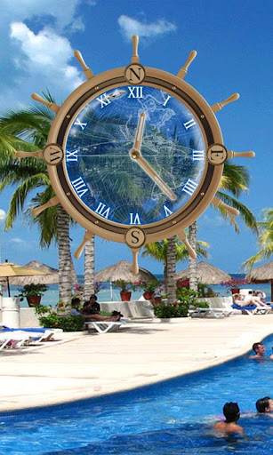Cancun Mexico Beach Clock LWP