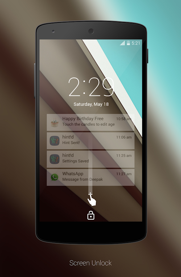 Android L LockScreen - screenshot