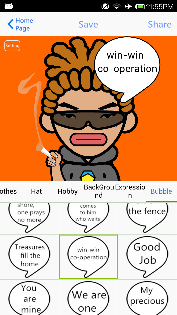 Android application Cartoon Image DIY screenshort