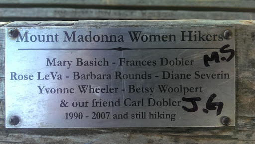 Mt. Madonna Women Hikers Memorial Marker