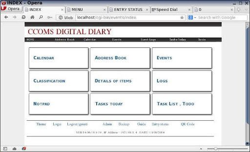 CCOMS Events manager and diary