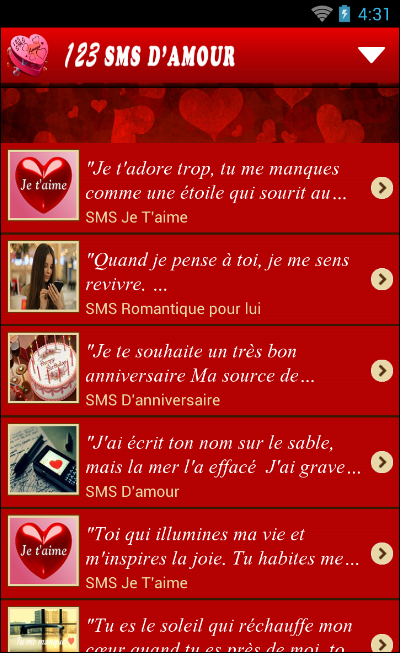 Message D Amour Sms