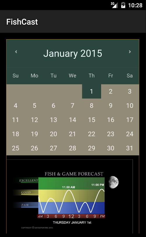 Android application FishCast by DataSport INC screenshort