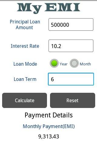 My EMI Calculator