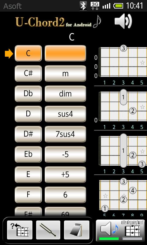 Android application UChord2 (Ukulele Chord Finder) screenshort