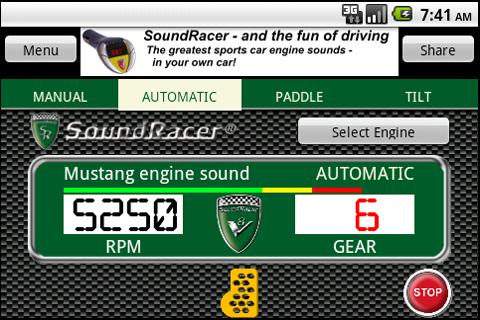 SoundRacer FREE Car Sounds Screen 2