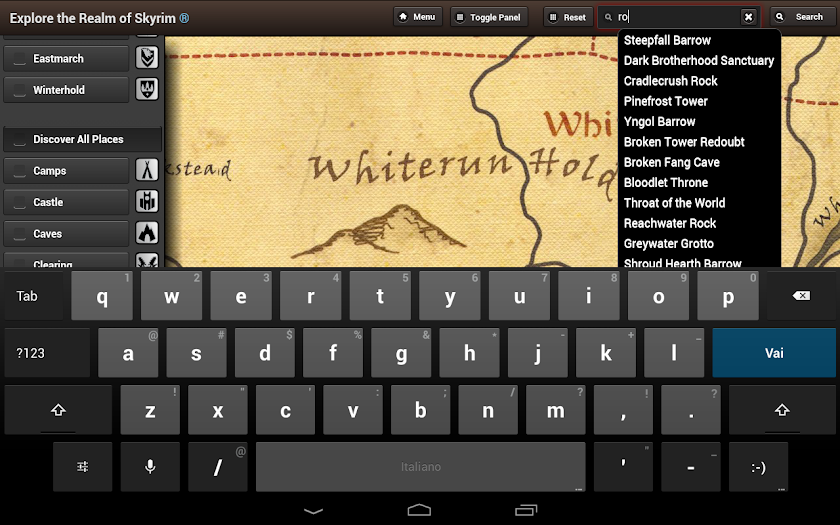 Map for Skyrim HD (USA) Screen 2
