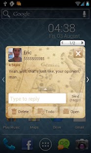 Go SMS Antique Map Theme Screenshots 2