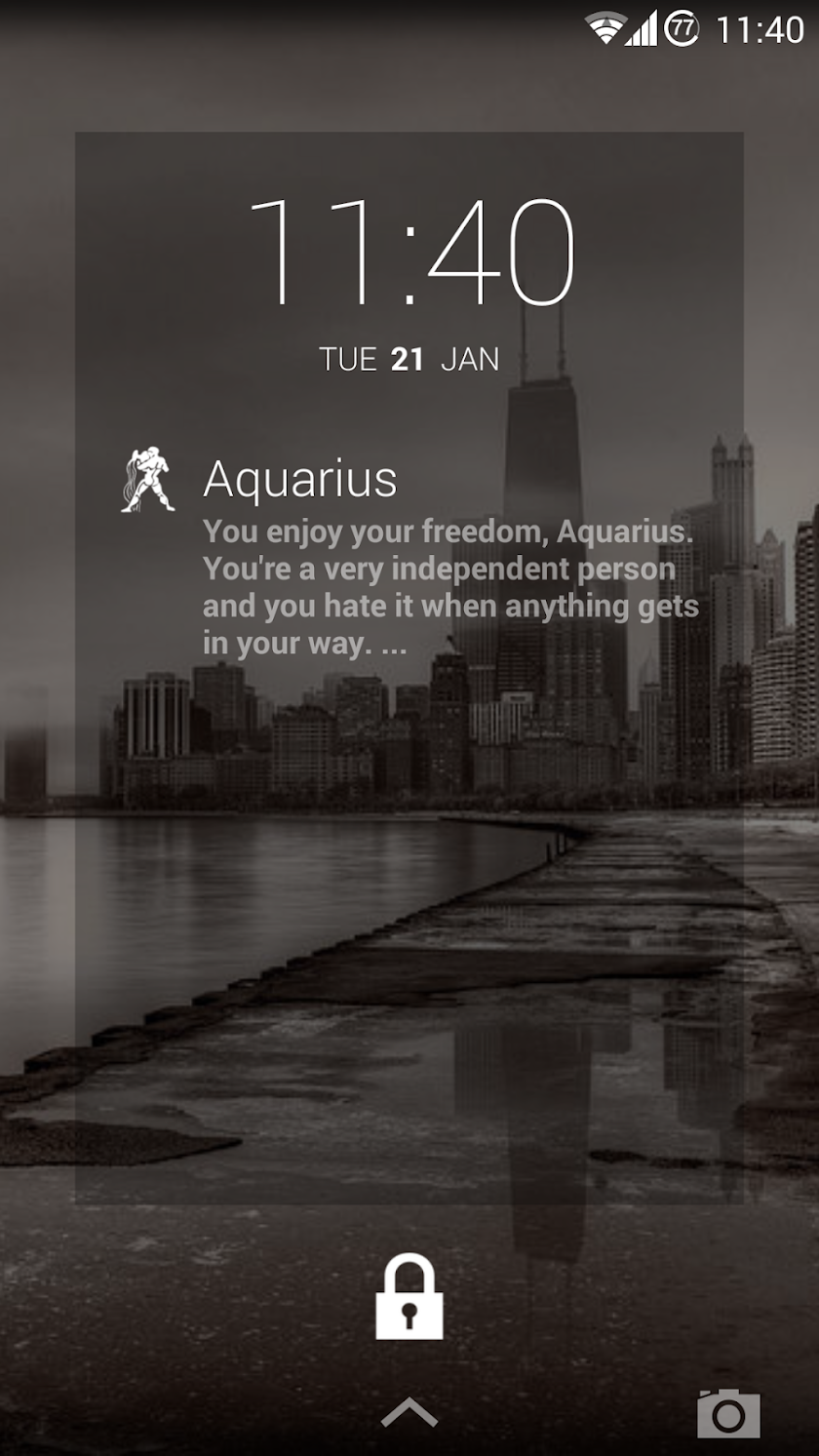 DashClock Daily Horoscope Screen 1