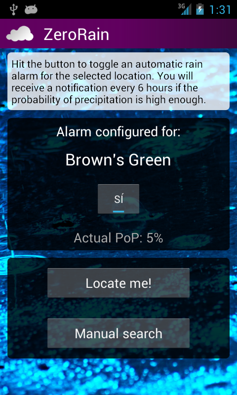 ZeroRain UK (no ads) Screen 1