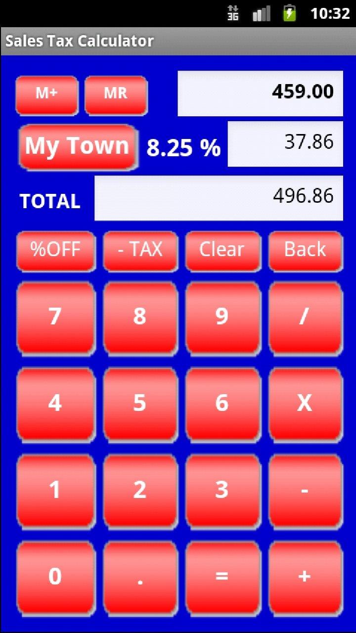 Sales Tax Discount Calculator Screen 2
