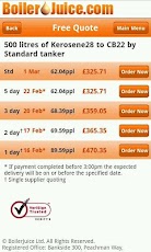 BoilerJuice App - Heating Oil Quote Results