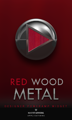 Poweramp Widget Red Wood Metal