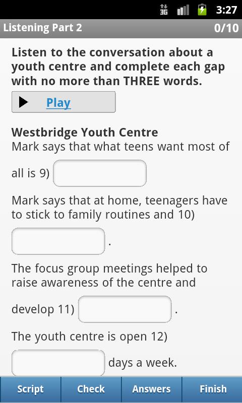 FCE Listening Screen 3
