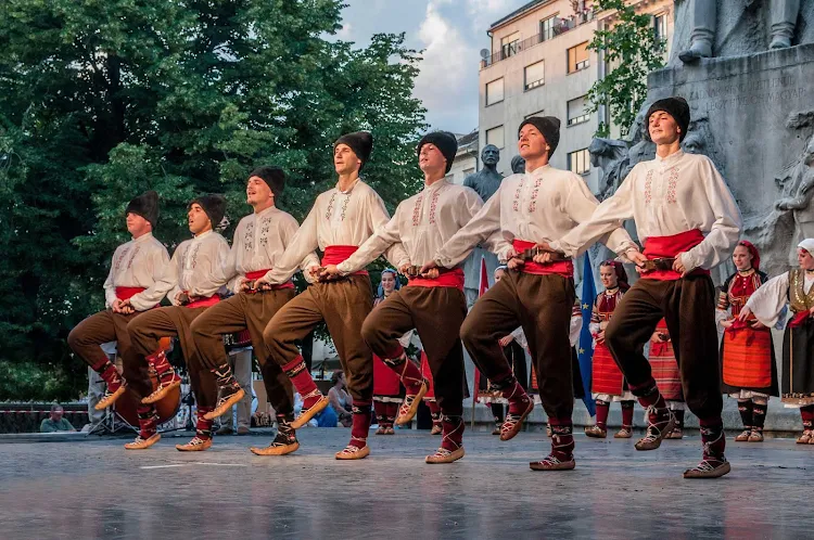 Traditional dancers in Budapest, Hungary.