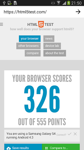 HTML5test WebView