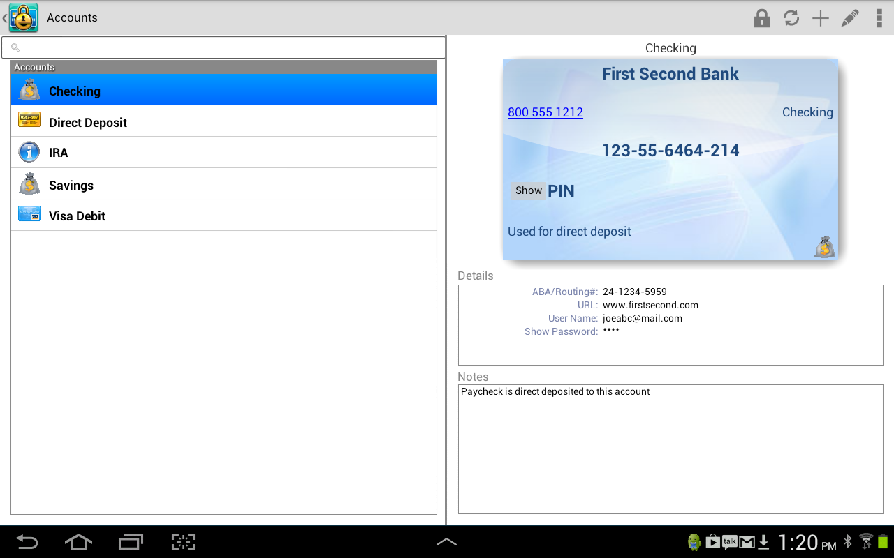 eWallet - Password Manager - screenshot