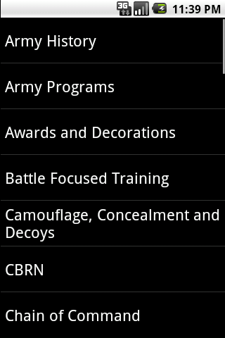 Android application Army Board Study Guide screenshort