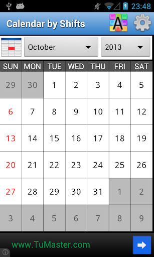Calendar By Shifts Free