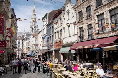 Cafes in Brussels, Belgium.