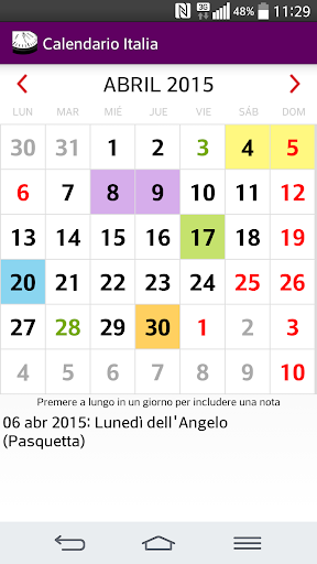 2015 Calendario Italia NoAds