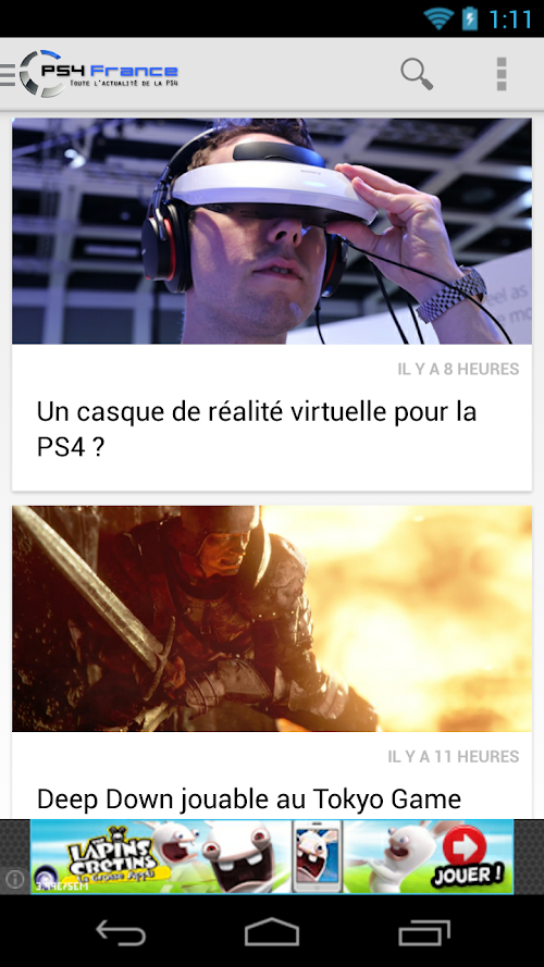 Android application PS4 France screenshort