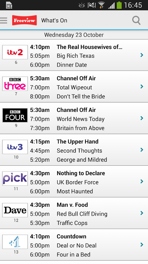 Freeview TV Guide Android Apps on Google Play