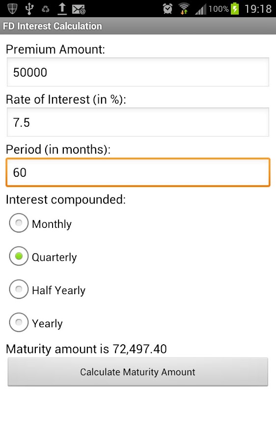 Bank Interest Calculator Bank Interest Calculator- screenshot