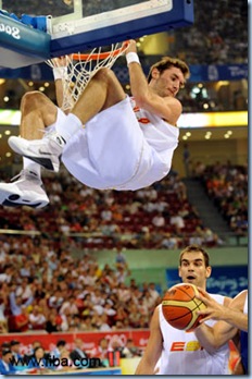 Spain's Rudy Fernandez and Jose Manuel Calderon display their worldclass athlethcism whenver they play